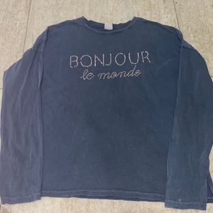 Grey Zara shirt with diamond on it